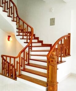 Mẫu cầu thang con triện gỗ lim nam phi gô